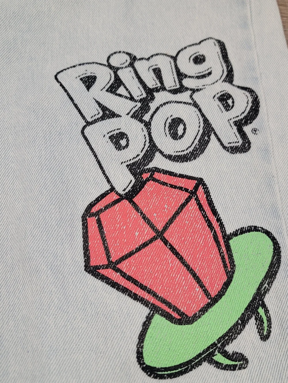 Justice Girls Ring Pop Collab Jeans Size 16 Jeans Light Blue Cropped Raw Hem